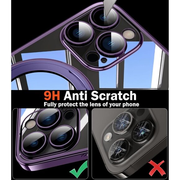 360° Rotatable Magnetic Ring for iPhone 13 Case Clear Lens Protection - Picture 2 of 6